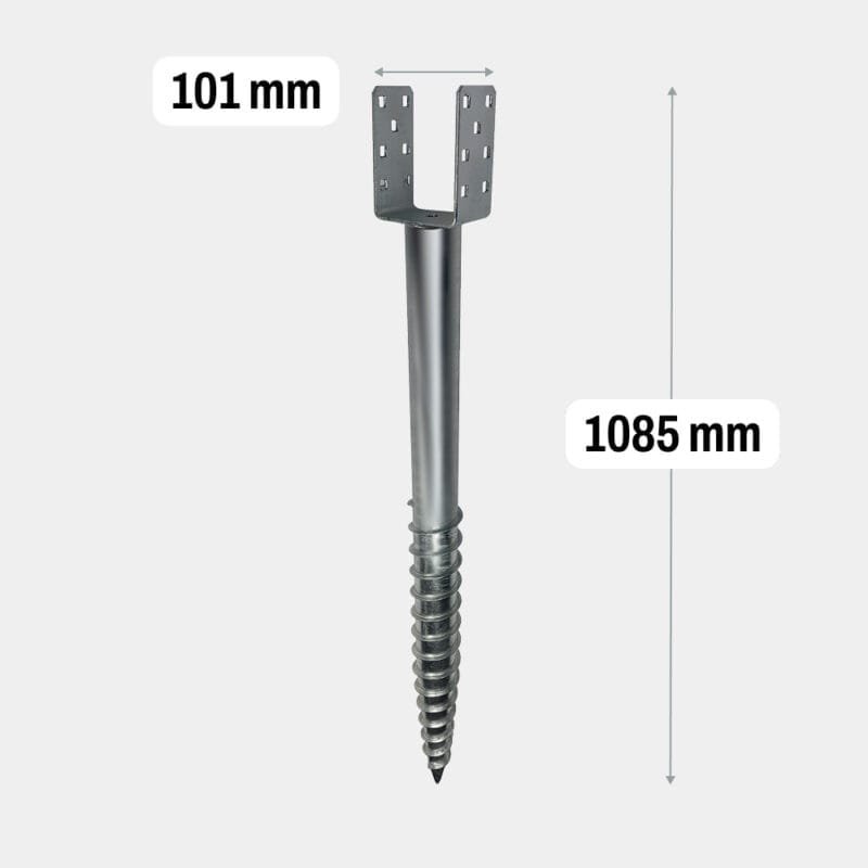 Skruvfundament U – 101x1085x1,8 M12 EXTRA